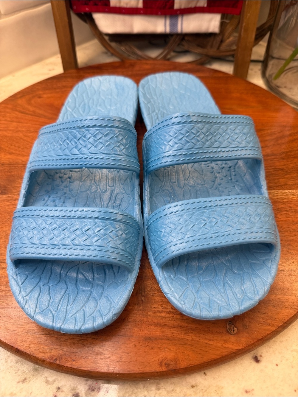 Pali Hawaii Classic Jandal Light Blue Two Straps Adult Sandals -NWOT